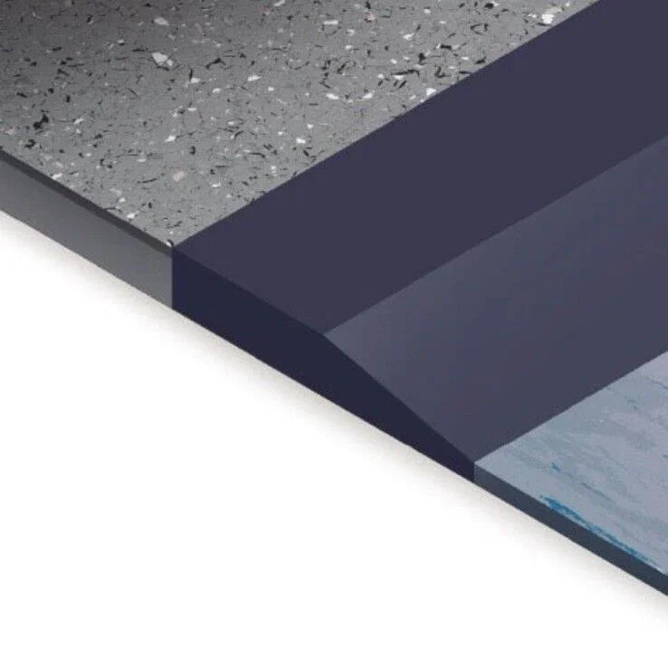 Ramp Flooring Transition - Reducing Strip - Flexible PVC - Cap & Cove Extrusion