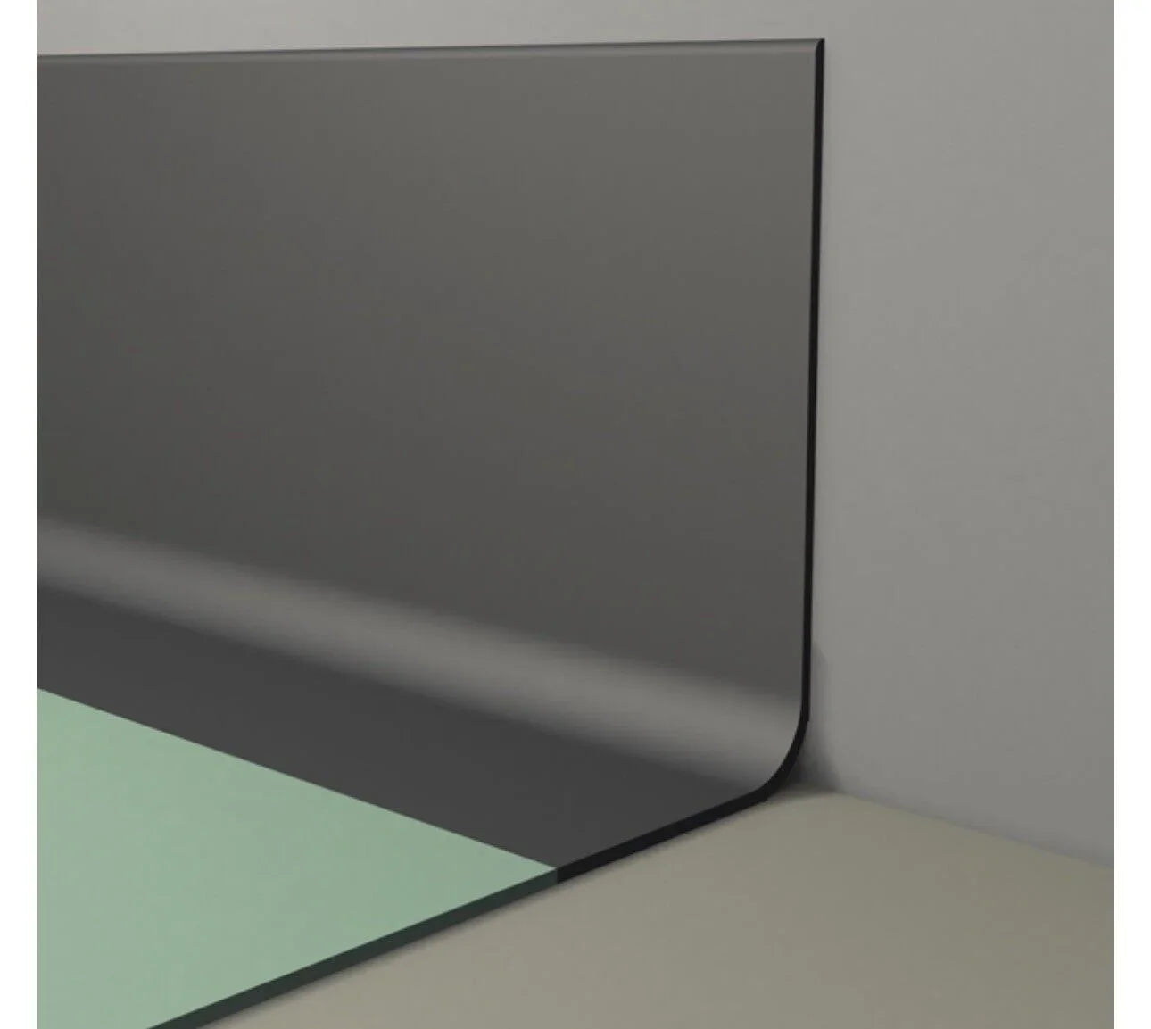 100mm Set in Skirting Board - 2 inch Foot - Flexible PVC - Cap & Cove Extrusion