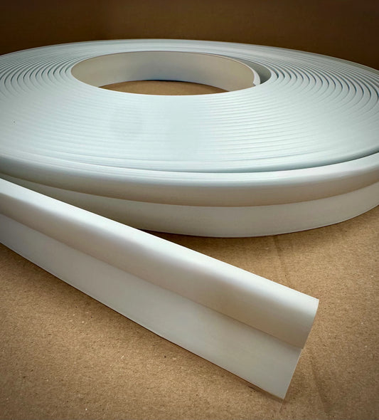 38mm Vinyl Floor Capping Strip Coils - Flexible PVC - Cap & Cove Extrusion