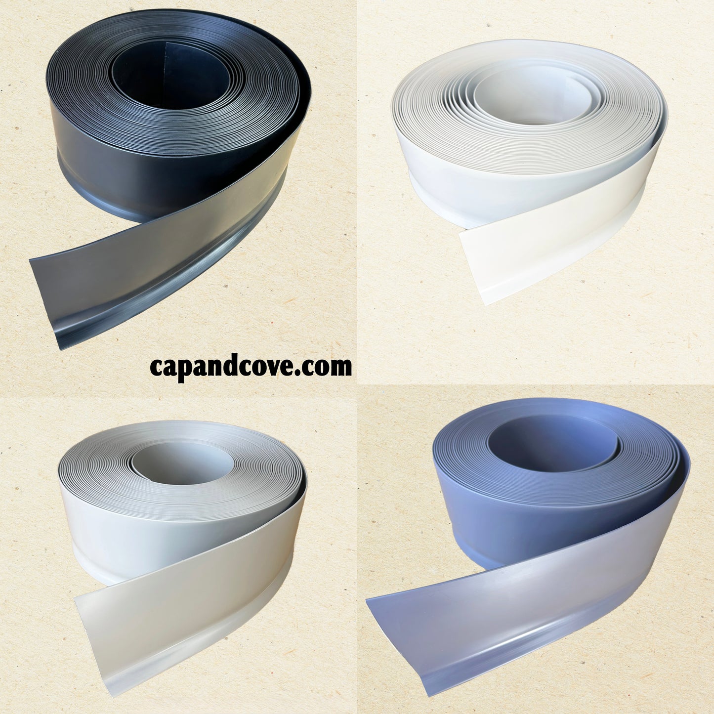 100mm Sit On Skirting Board - Flexible PVC Coil