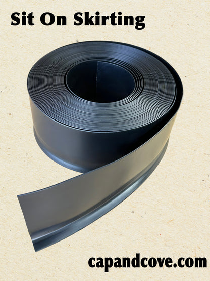 25m Roll -100mm Flexible Sit On Skirting Board FlooringWall Trim - Premium Grade