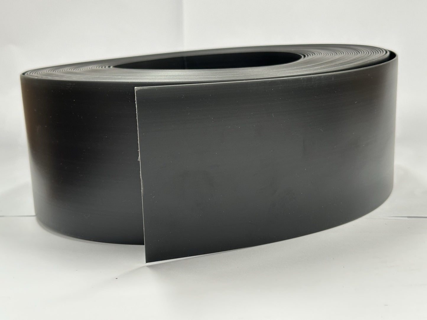 BLACK FLEXIBLE PVC FLAT SKIRTING BOARD 100mm Wide 25m roll. PREMIUM GRADE